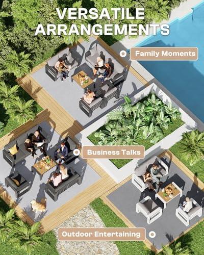 Oversized Aluminum Outdoor Furniture Set, Extra Large Patio Furniture Sofa Set - Image 5