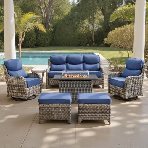Luxury 6" Thick Cushioned 7 Pieces Patio Furniture Set by Belord