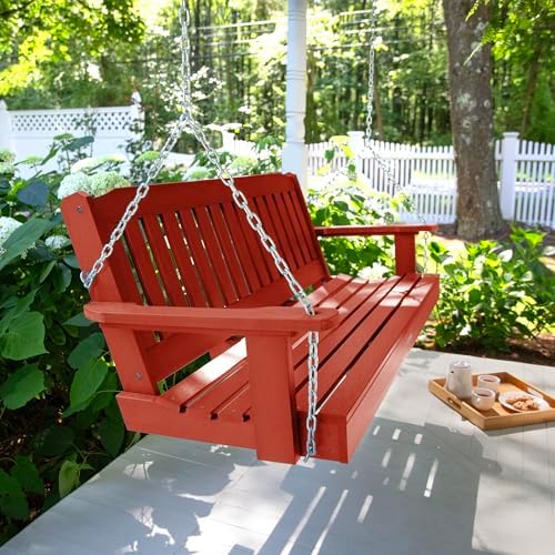 Highwood Lehigh Porch Swing, 5 Feet, Rustic Red - Image 5
