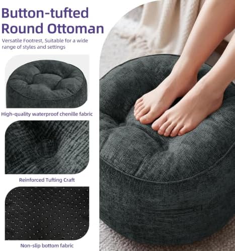 Hobestluk Round Oversized Ottoman Foot Leg Rest Under Desk - Image 2