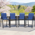 Outdoor Bar Stools Set of 4, Stackable Patio Bar Chairs, Bistro Chairs by Seekverse