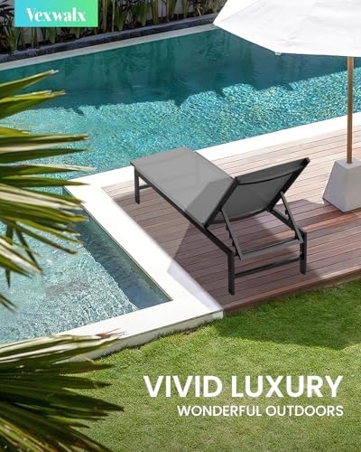 Vexwalx Pool Lounge Chairs Set of 2, Aluminum Lounge Chair Outdoor - Image 2