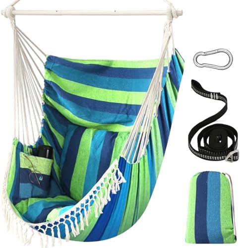 Chihee Hammock Chair Max 500 Lbs 2 Cushions Spreader Bar Strap Carabiner by Chihee