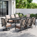 PHI VILLA 9pc Outdoor Dining Set, Wicker Chairs by PHIVILLA