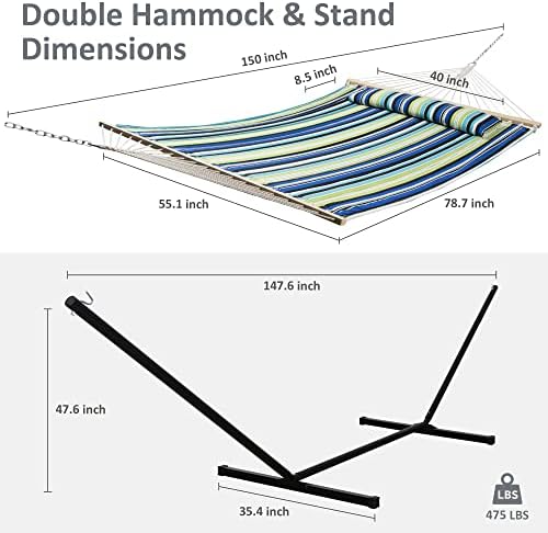 SUNCREAT Hammock with Stand 2 Person Heavy Duty - Image 4