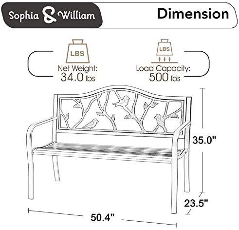Sophia & William 50 Inches Outdoor Bench - Image 3