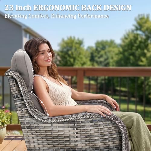 Luxury Swivel Rocker Chairs Fire Pit Set - Image 7