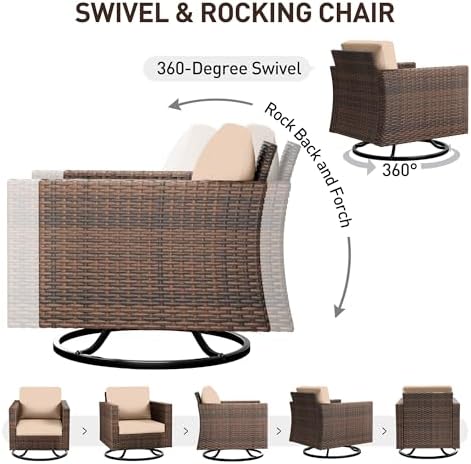 UDPATIO Patio Furniture Set, 5 Pieces Outdoor Conversation Sets - Image 4