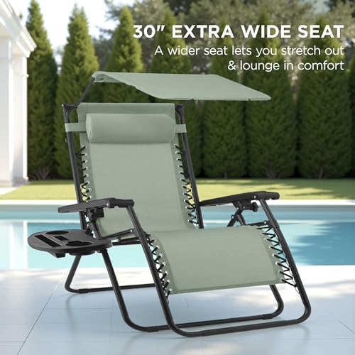 Best Choice Products Oversized Zero Gravity Chair Recliner w/ Canopy - Image 3