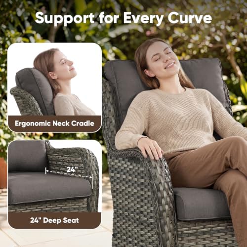 3-Piece PE Wicker Outdoor Sofa - Image 3