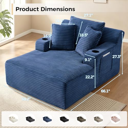 66”Oversized Chaise Lounge Chair Indoor - Image 2