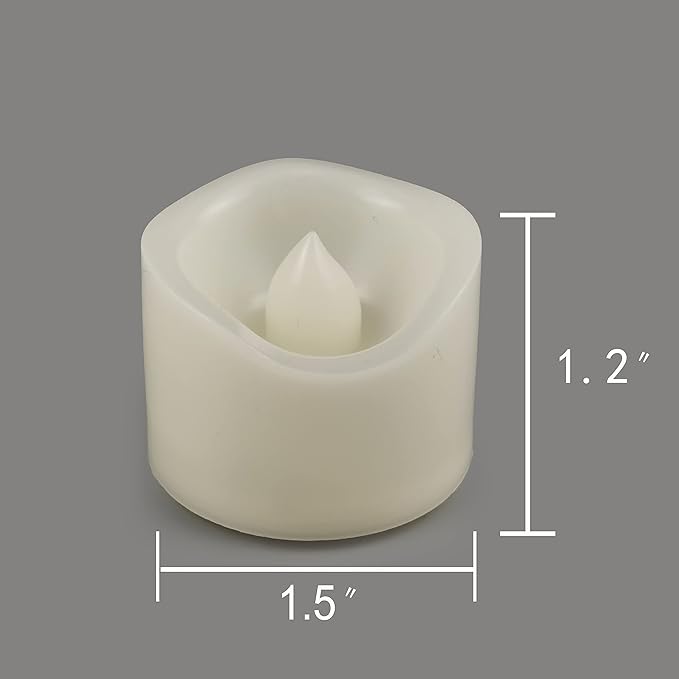 CANDLE CHOICE Battery Operated Flameless Tea Lights Realistic Flickering Long Lasting LED Votive Tealight Candles for Halloween Thanksgiving Christmas Wedding Decorations Battery Included 24 Pack