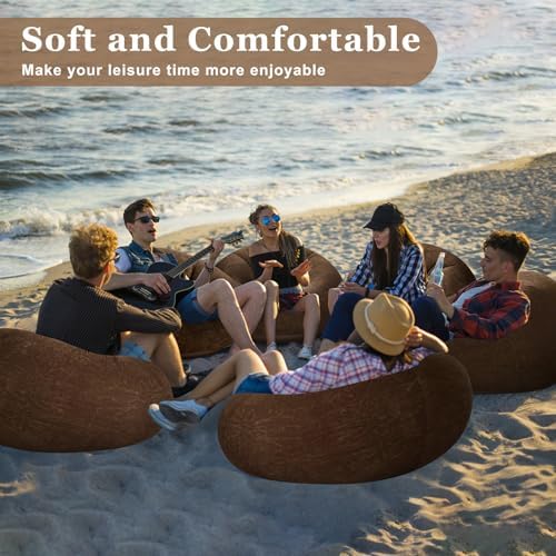 Realspring Inflatable Bean Bag Chairs, Dark Coffee - Image 5