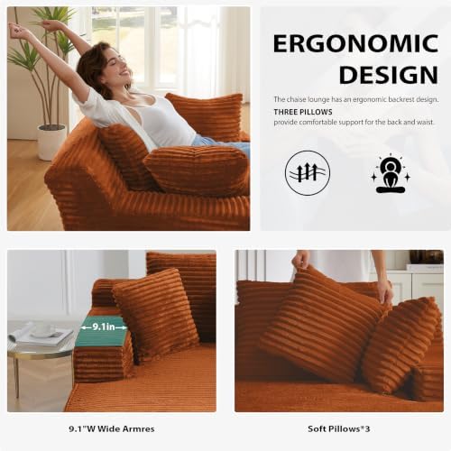 HANXIN Couch Chaise Lounge Chair Indoor, Boneless Sleeper Sofa Bed - Image 5