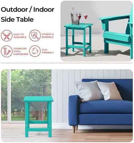 Square Outdoor Side Tables, Adirondack Patio Tables - Image 4