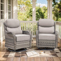 2-Piece Wicker Swivel Rocker Chairs by HUMMUH