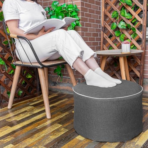Patio Outdoor Ottoman, Dark Gray, Pouf Footstool - Image 6