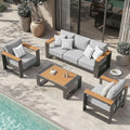 Oversized Aluminum Patio Furniture Set, 4 Pieces Luxury Outdoor Furniture Set by ComfCove