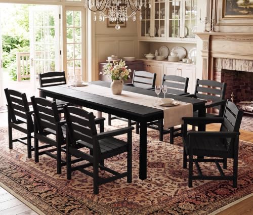 SERWALL Outdoor Dining Set, 9 Piece HDPE Patio Dining Set - Image 2