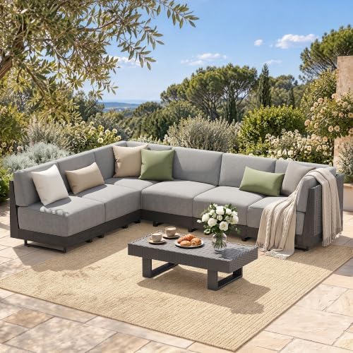Sophia & William 6PCS HDPE Patio Sectional Furniture Set by SophiaWilliam
