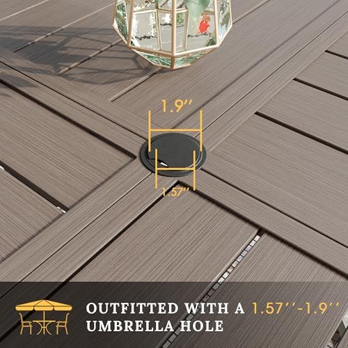 VICLLAX Round Patio Table with Adjustable Umbrella Hole - Image 4