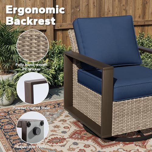 Outdoor Patio Chairs, 8 Pieces Wicker Rattan Furniture Set, 4 Patio Chairs - Image 3