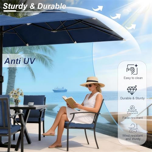 10 Piece Outdoor Dining Set for 8, Patio Table and Chairs Set - Image 6