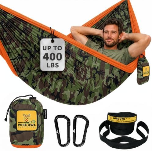 Wise Owl Outfitters Camping Hammock – 400lbs Portable Hammock by WiseOwlOutfitters