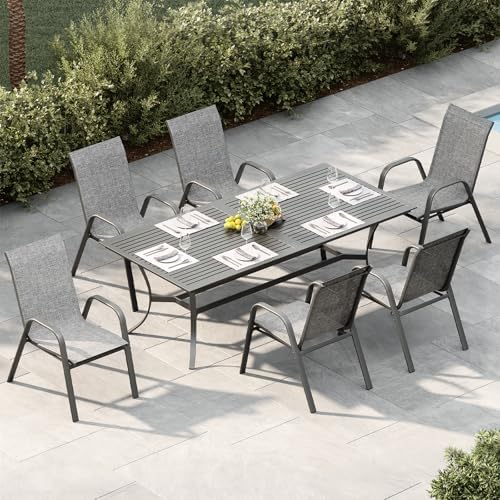 Garvee Patio Chairs Set of 6, Stackable Chairs - Image 2