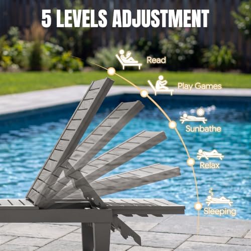 Outdoor Chaise Lounge Chair Set of 4 - Image 4