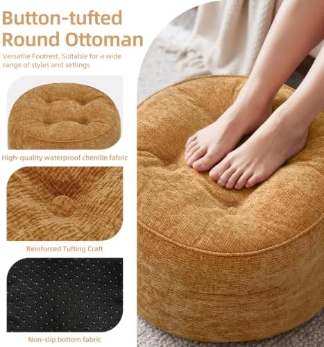 Hobestluk Round Oversized Ottoman Foot Leg Rest Under Desk - Image 3