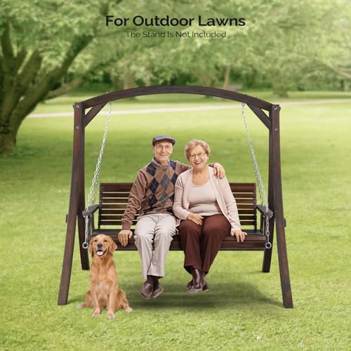 Bonnlo 5FT Rustic 880LBS Porch Swing, PU Bench - Image 7