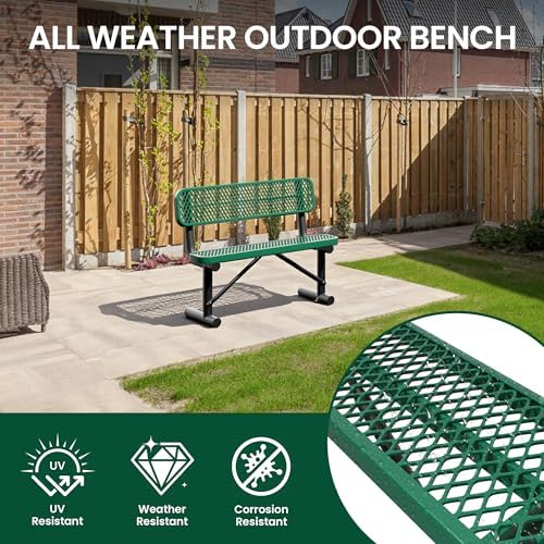 4 Feet Heavy Duty Metal Park Bench - Image 6
