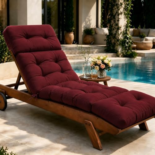Outdoor Chaise Lounge Chair Cushions Waterproof 74.4 x 22 x 4.7 In by Tycdiose