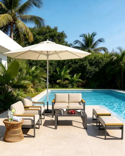 Aluminum Patio Loveseat and Coffee Table Set - Image 4