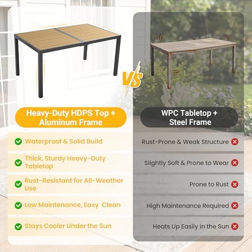 7-Pieces Aluminum Patio Table and Chairs Set - Image 4