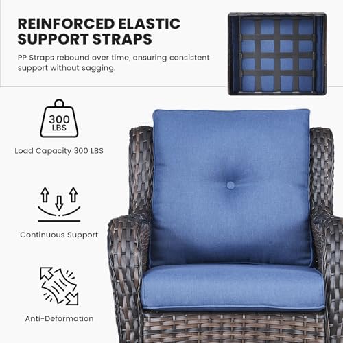 Belord Wicker Furniture 4 Pieces Outdoor Patio Furniture Set Patio Chairs - Image 5