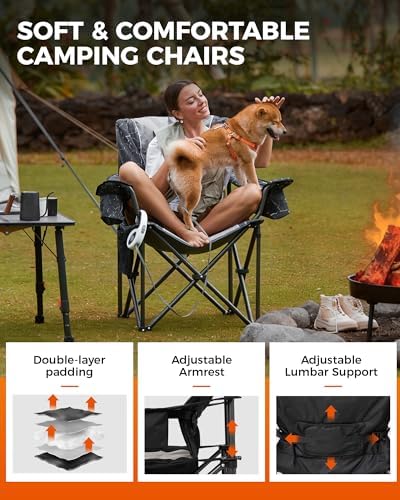 KingCamp Oversized Camping Chairs, 550lb Heavy Duty - Image 6