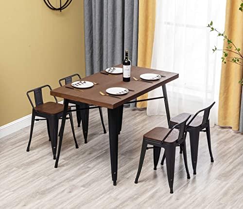 HAOBO Home 18" Metal Bartools Set of 4, Classroom Stools Low Back Bar Stool - Image 6