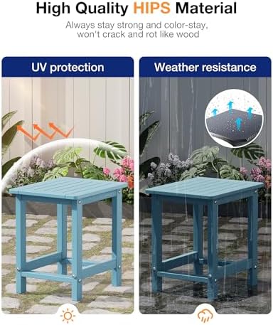 YEFU Outdoor Side Table, Weather Resistant HIPS, Maintenance Free - Image 5