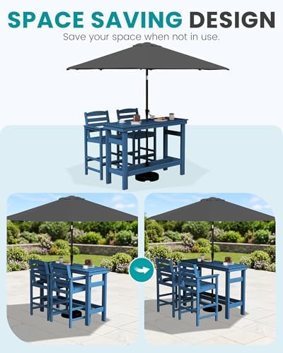 SERWALL Outdoor Bar Set with 9ft Umbrella - Image 3