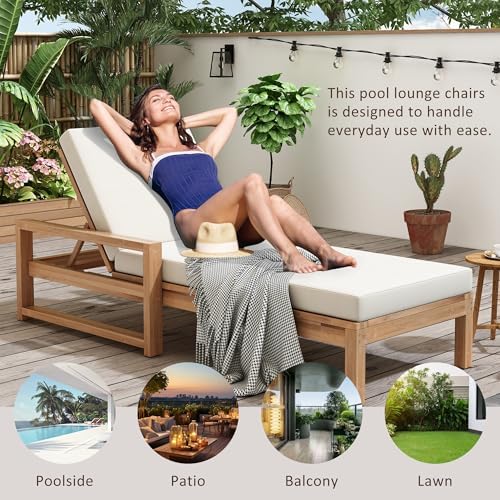 Think 30Lounge Chair Set of 2, Patio Sun Tanning Chair, Outdoor Chaise Lounger - Image 3
