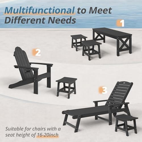 LUE BONA Outdoor Adirondack Ottomans, Footrest Footstool, Outdoor Foot Rest - Image 4