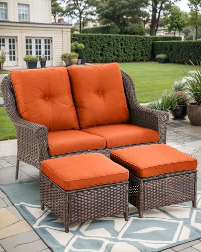 Patio Loveseat Outdoor Wicker Sofa - Image 5