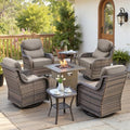 Luxury 6" Thick Cushioned Outdoor Swivel Rocker Chairs Set of 4 by Belord