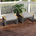 2-Pack Aluminum Patio Ottomans – Rust-Resistant, Removable Cushions by Jojoka