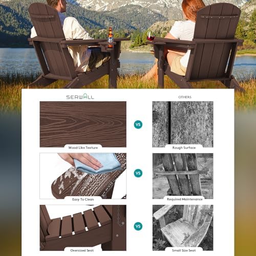 SERWALL Outdoor Adirondack Chair Set of 6 - Image 3