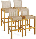 HAPPYGRILL Wicker Bar Stools Set of 4, Patio Chairs by HAPPYGRILL