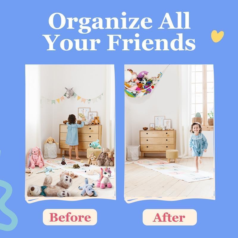 Extra Large Stuffed Animal Storage Hammock 2 Pack | Holds 12 lbs | Corner - Image 4