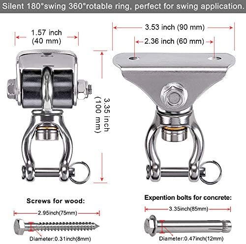 SELEWARE Silent Swing Hanger Heavy Duty Bearing Swing Hooks 1 Pack - Image 6